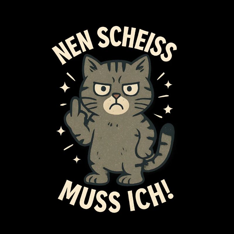 Frecher Spruch 'nen Scheiss muss ich Katze