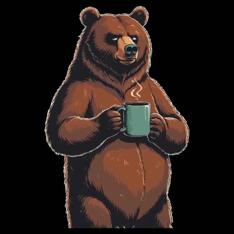 Grim Bear Tasse à café Ours Café Fatigué