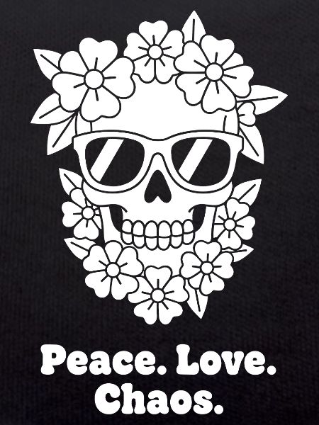 Flower Skull Peace Chaos