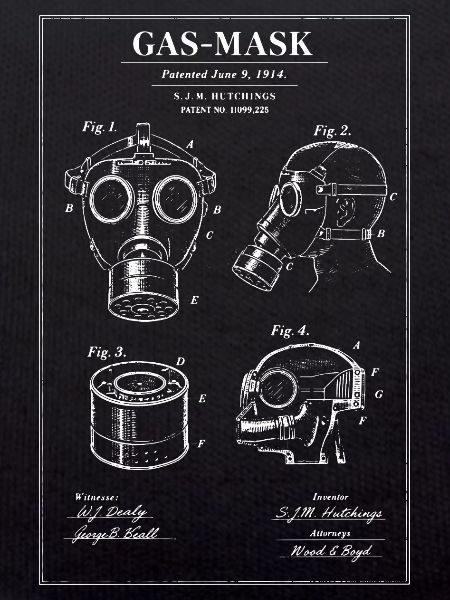 Diagramm der Gasmasken-Blaupause