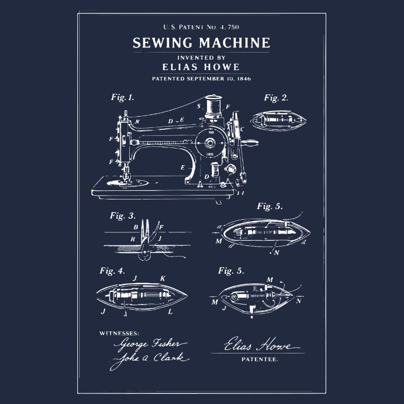 Brevet de machine à coudre Blueprint