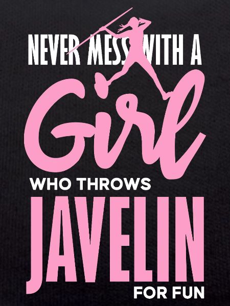 Javelin thrower with fun statement