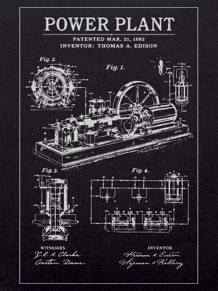 Industrie-Blueprint-Kraftwerk