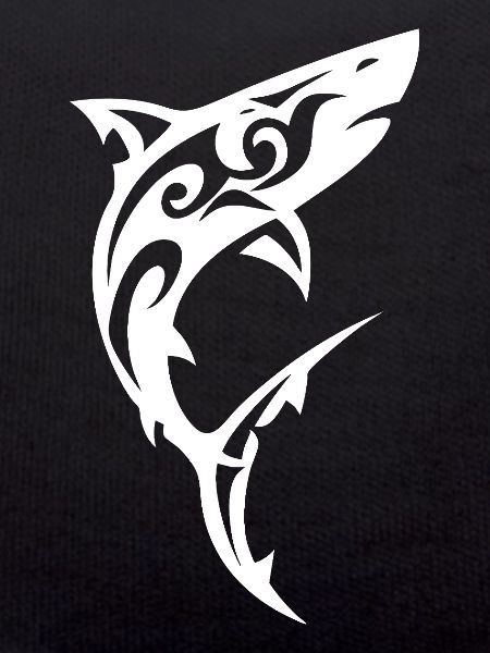 Tribal Shark Black White