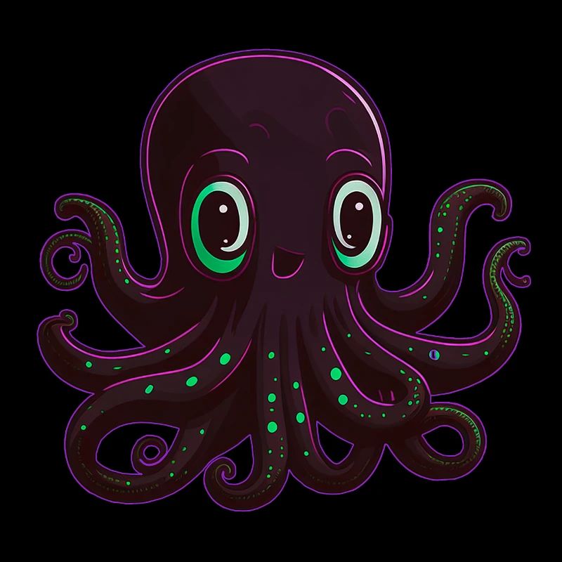 happy pink octopus
