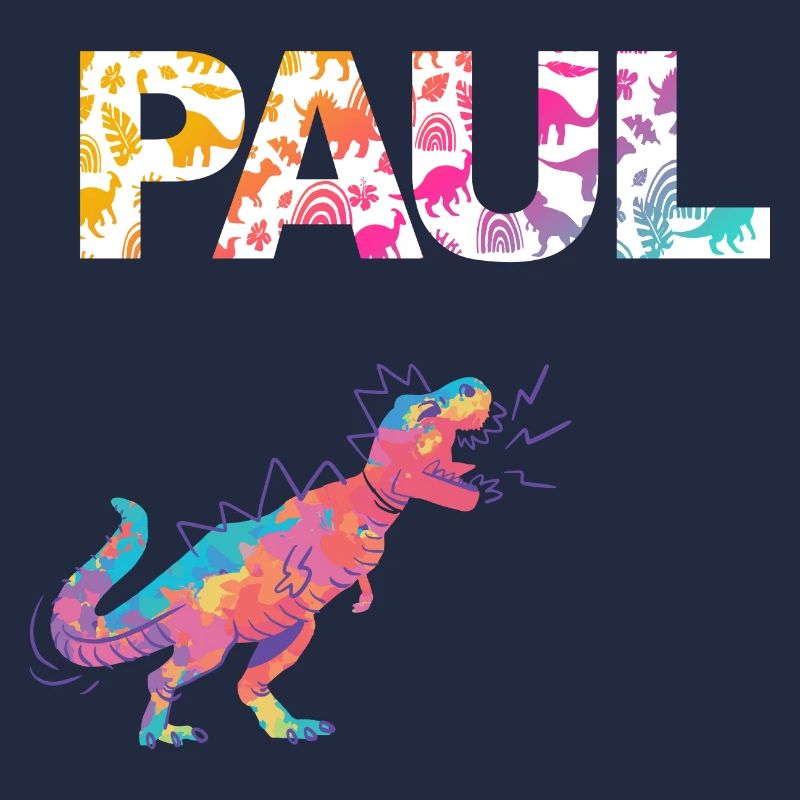 PAUL - Beautiful boy name with dinosaur