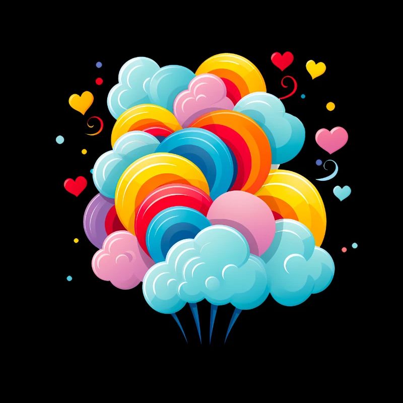 colorful cotton candy clouds