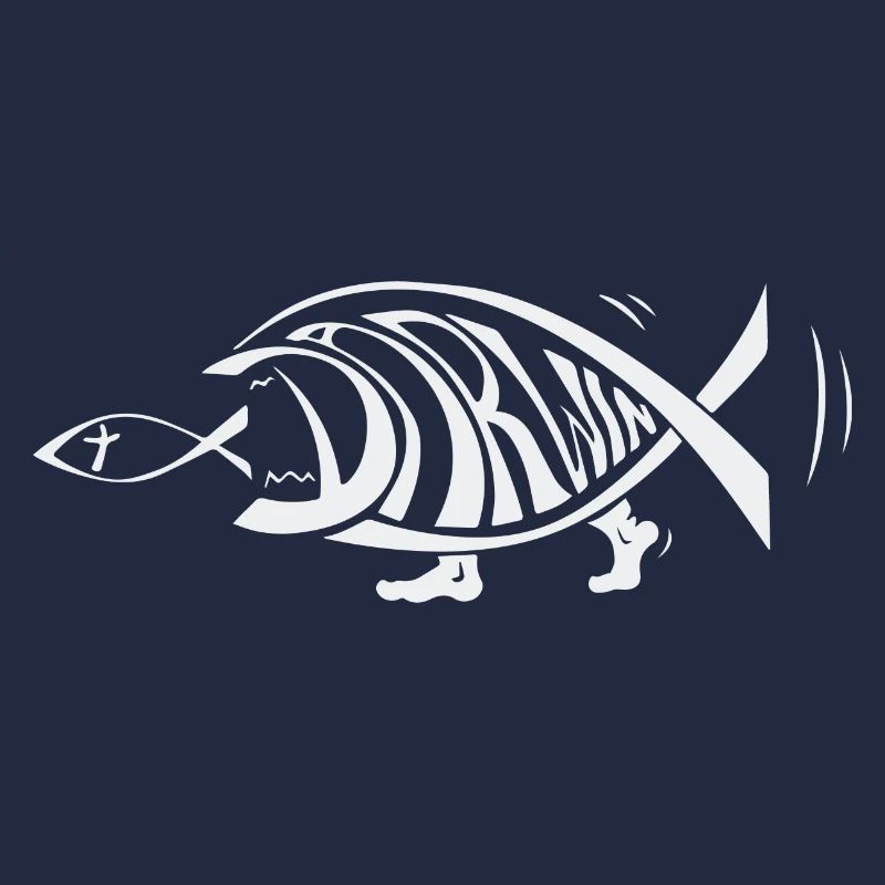 Darwin Fish Eating Jesus Fish Funny Evolution