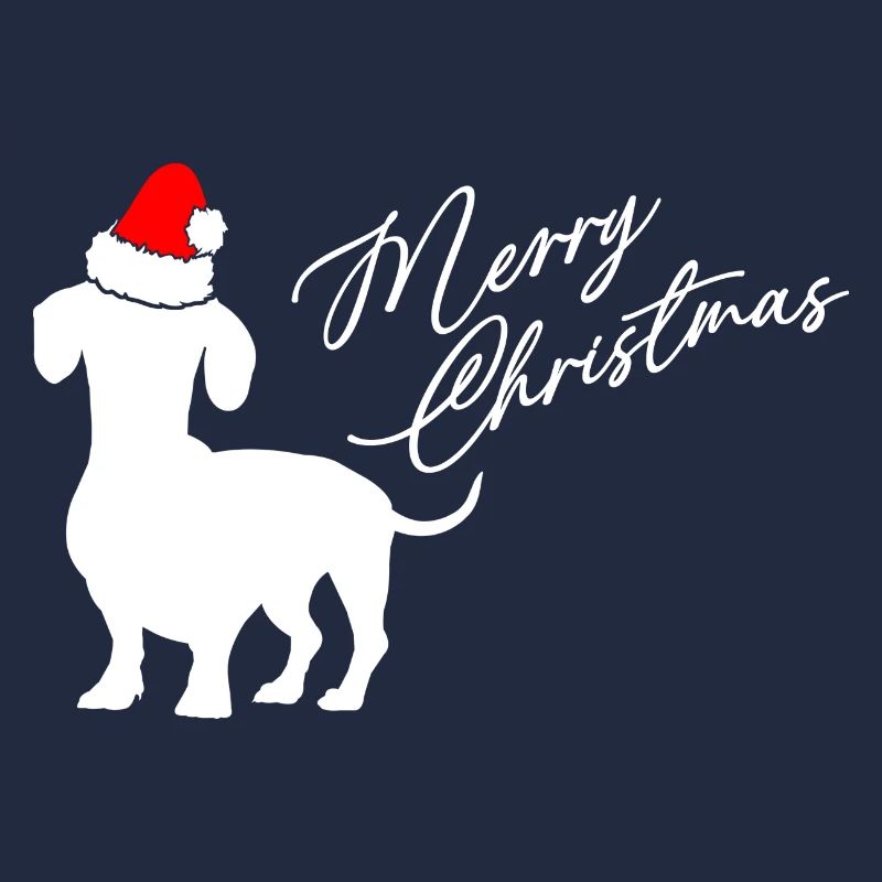 Joyeux Noël teckel avec bonnet de Père Noël