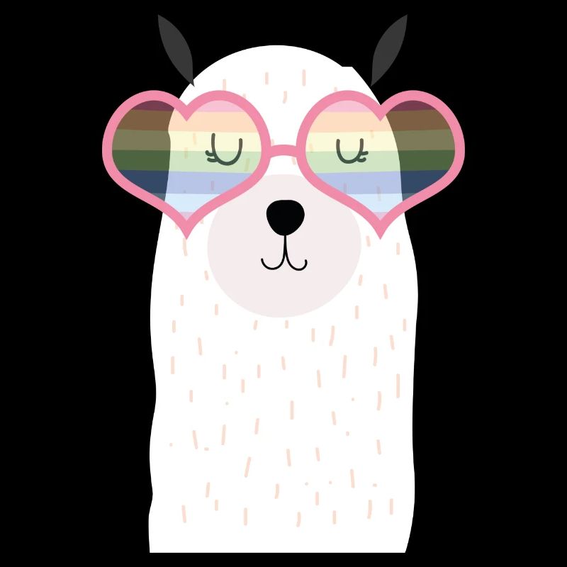 Llama, Rainbow, Sunglasses, Pride, Love, Heart