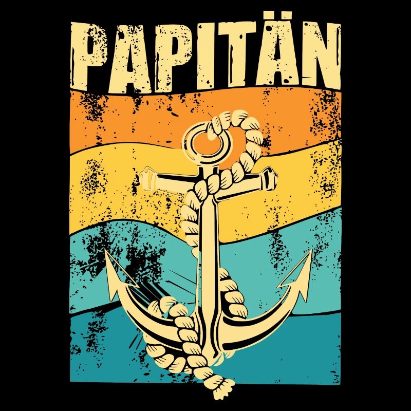 PAPITÄN - Retro Anker - Geschenkidee Papa