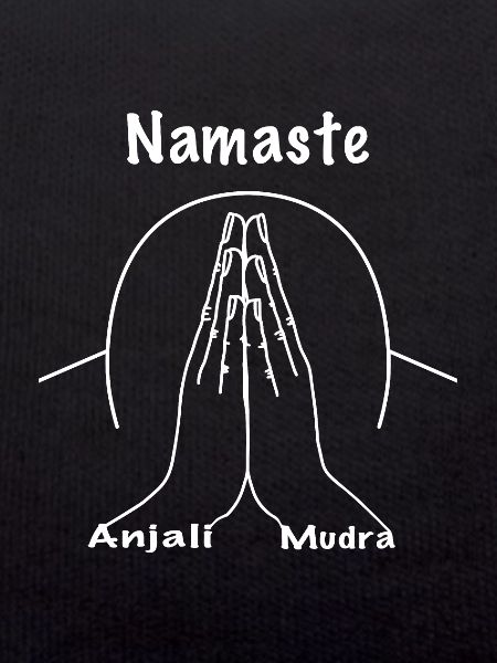 Namaste weiss anjali mudra position