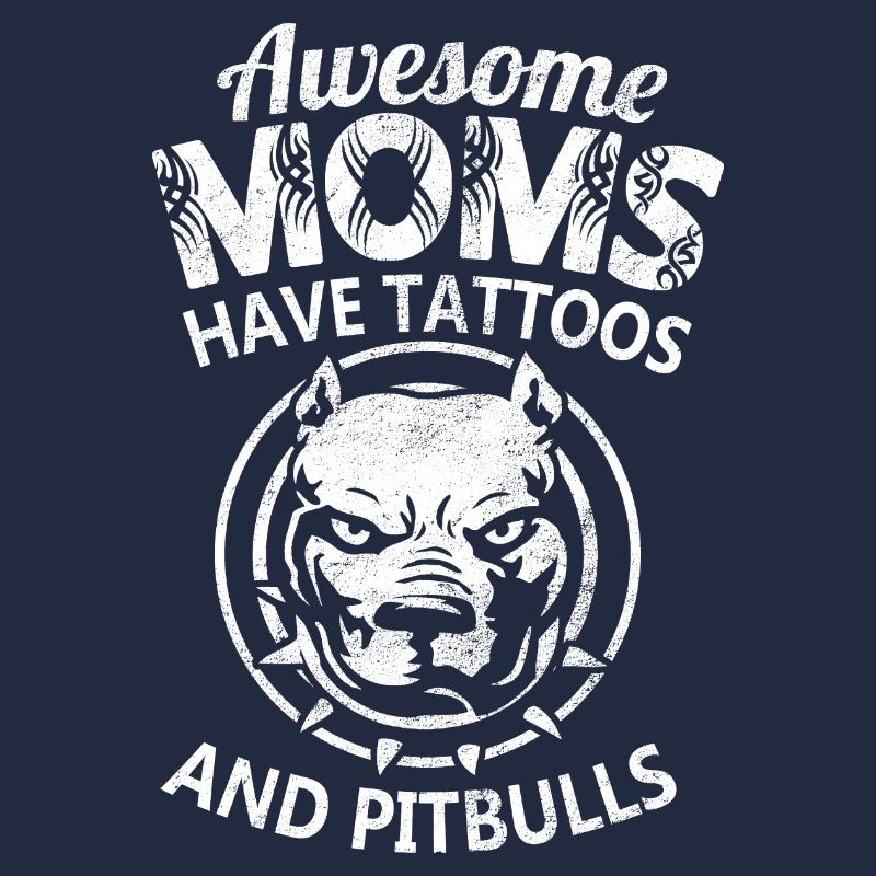 Tolle Mutter hat Tattoos und Pitbulls cool