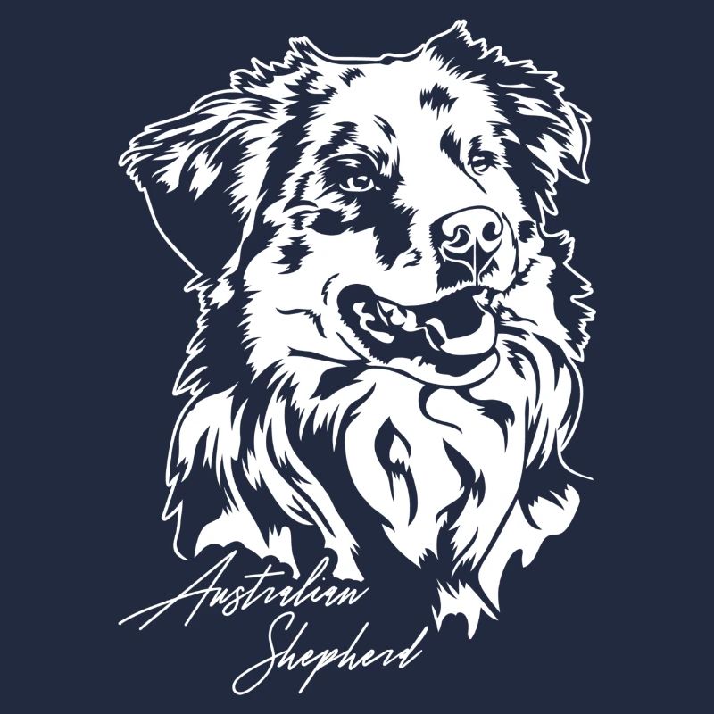 Australian Shepherd Aussie Portrait Dogs Wilsigns