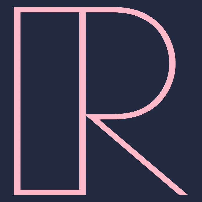 Letter "R" Modern Pink
