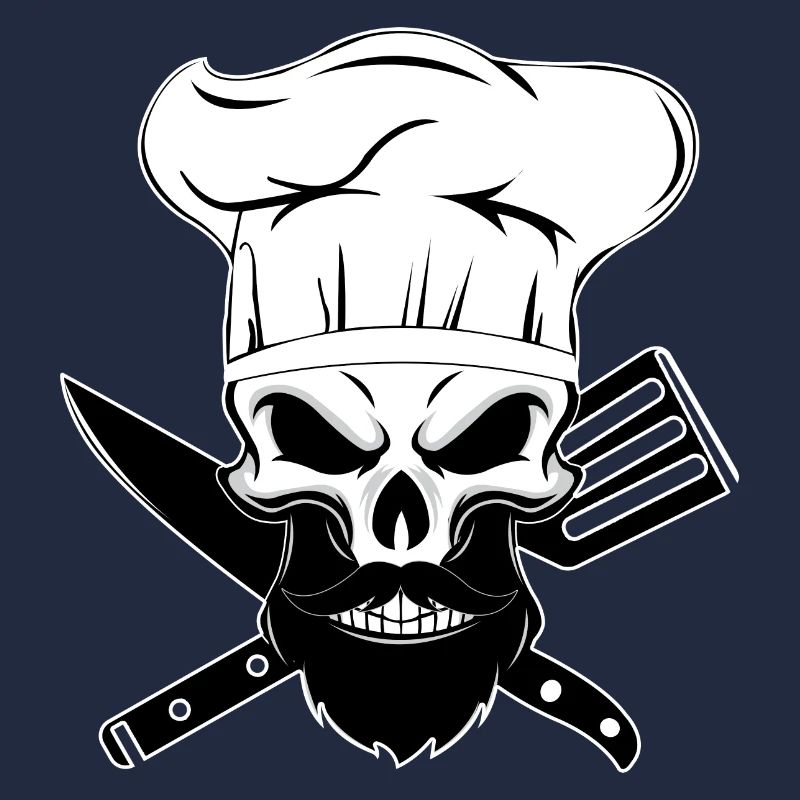 chef beard skeleton chef bearded bone baking