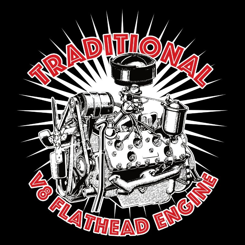 V8 Flathead Engine, Hot Rod, Motif by mondwinkel