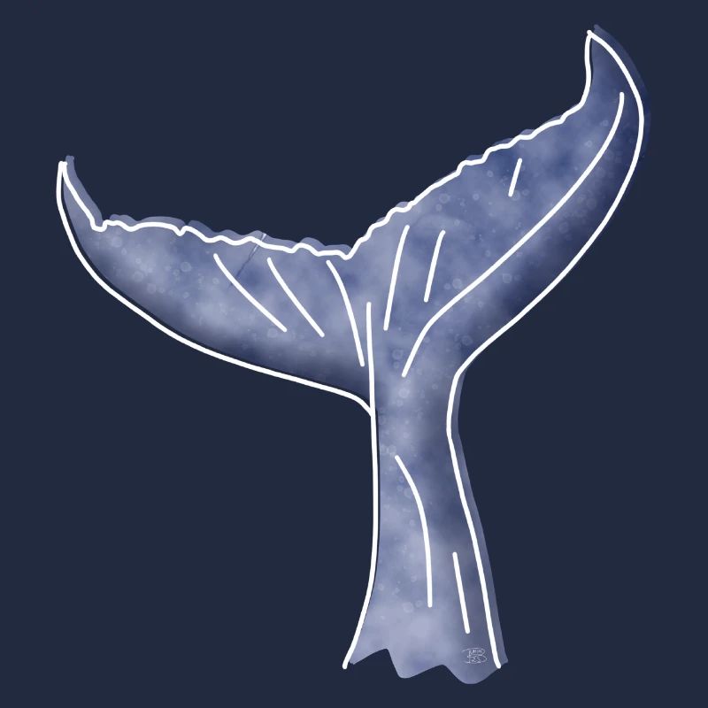 « Whale Fin », Boho Line Art Design, série « Ocean »