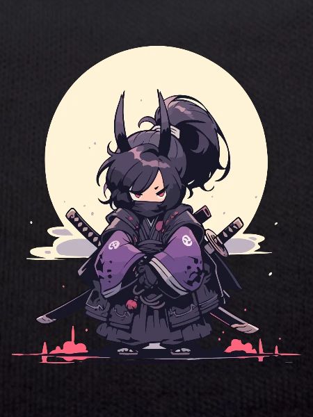 Episches Samurai Mädchen Anime-Design