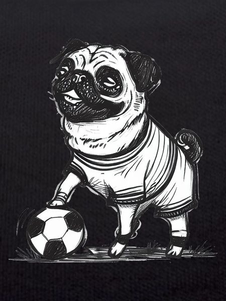 Football Pug drawing