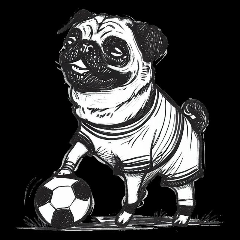 Fußball Mops Zeichnung