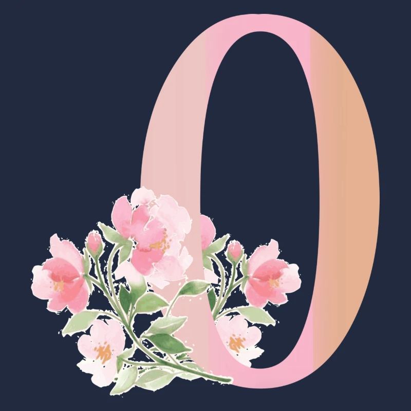Lettre O avec fleurs