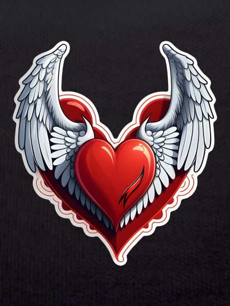 Red Heart with Wings