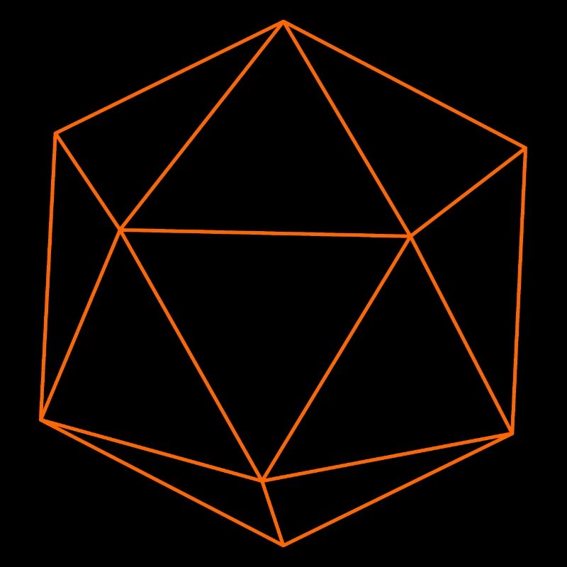 Orangefarbener Ikosaeder
