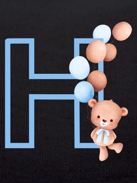 Letter h blue bear