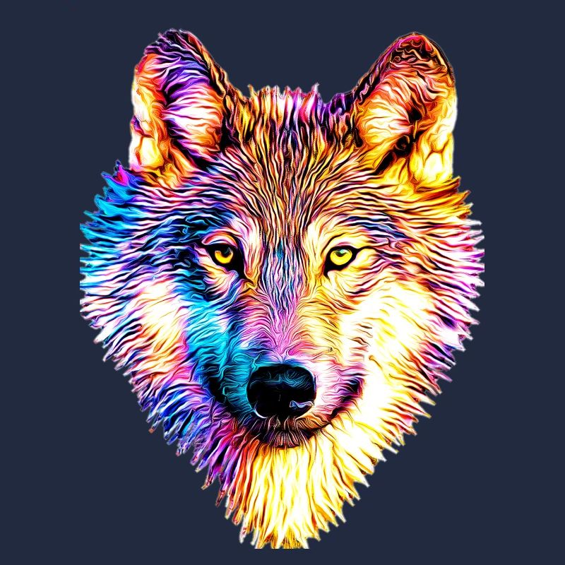 Wolf in Regenbogenflammen