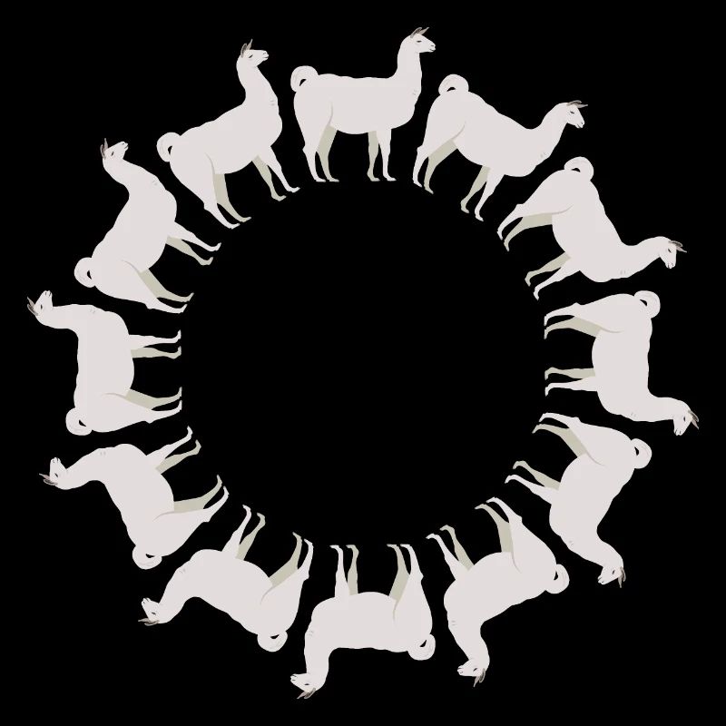 Lama Alpaka im Kreis