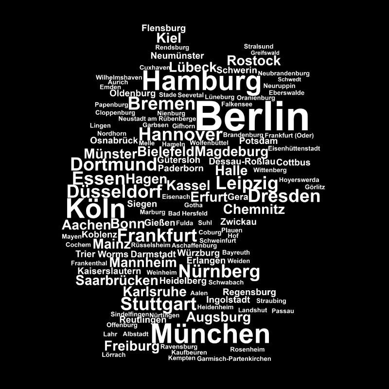 Deutschland-Umriss mit Städten