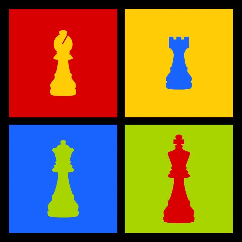 colorful chess pieces