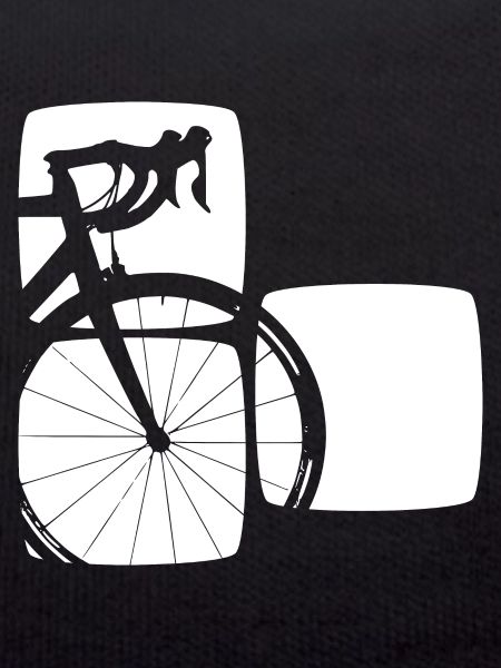 Rennrad in drei grafischen Vierecken
