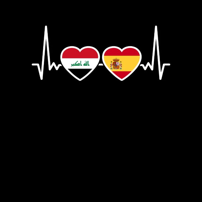 Irak Spanien Herzschlag Flagge Spanisch Iraker