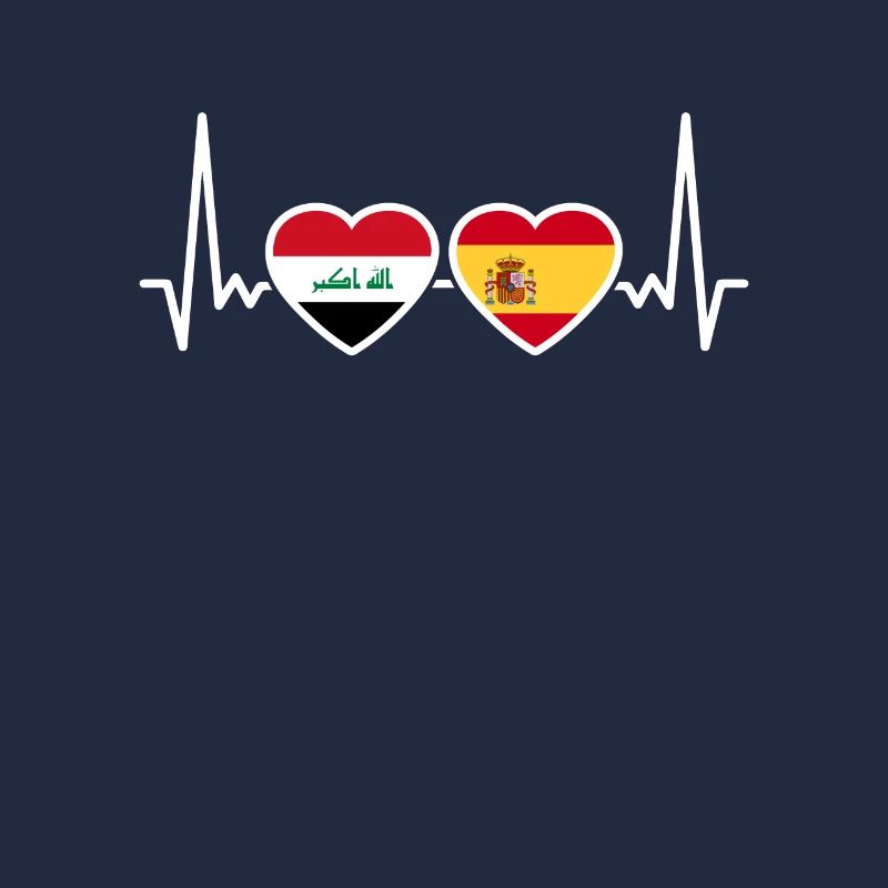 Irak Spanien Herzschlag Flagge Spanisch Iraker