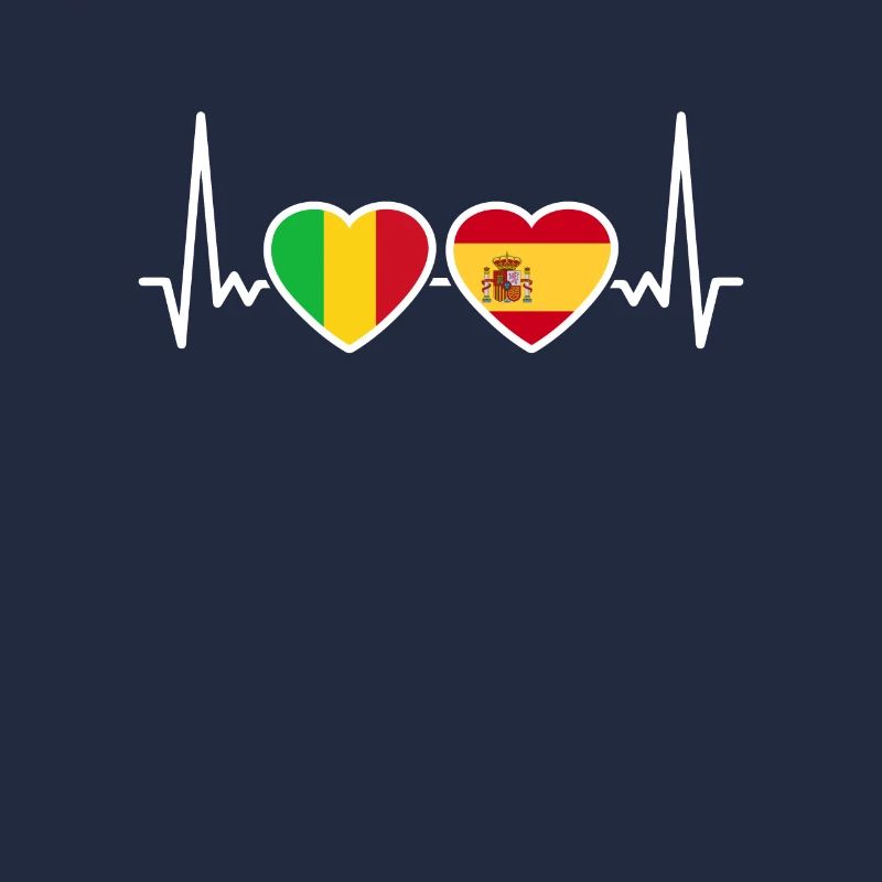 Mali Spanien Herzschlag Flagge Spanisch Malier