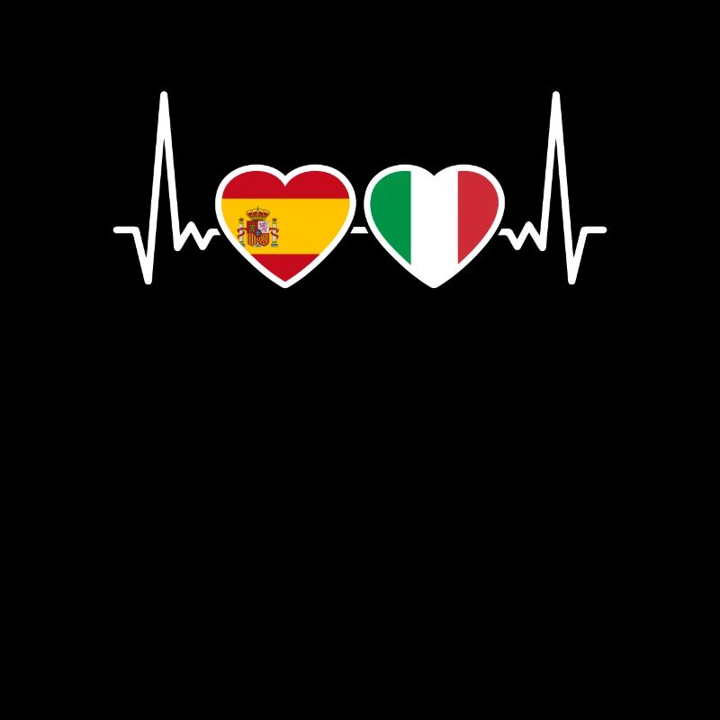 Spanien Italien Herzschlag Flagge Spanier