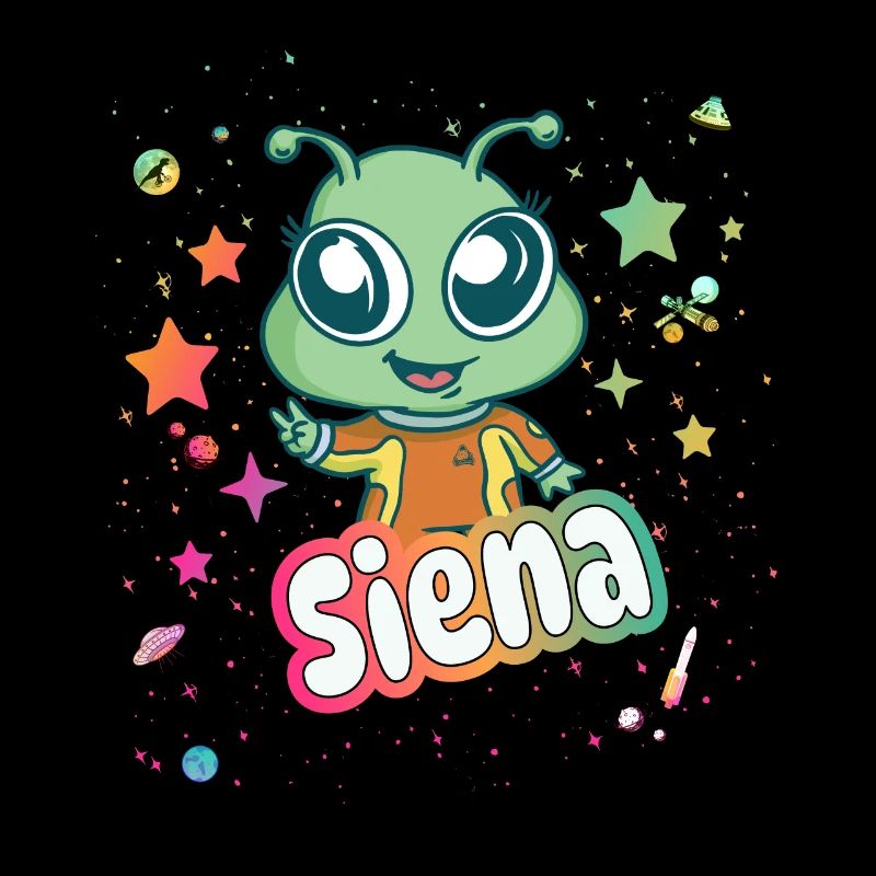 SIENA - Schöner Mädchen Name mit süßem Alien