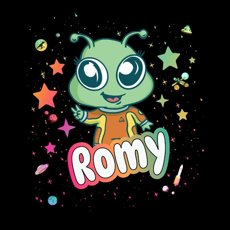 ROMY - Schöner Mädchen Name mit süßem Alien