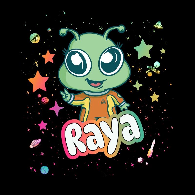 RAYA - Schöner Mädchen Name mit süßem Alien