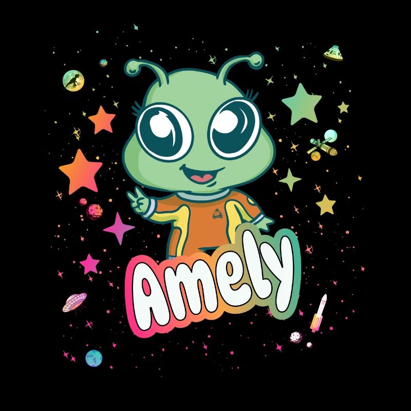 AMELY - Schöner Mädchen Name mit süßem Alien