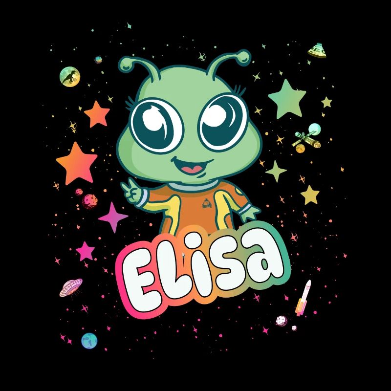 ELISA - Schöner Mädchen Name mit süßem Alien