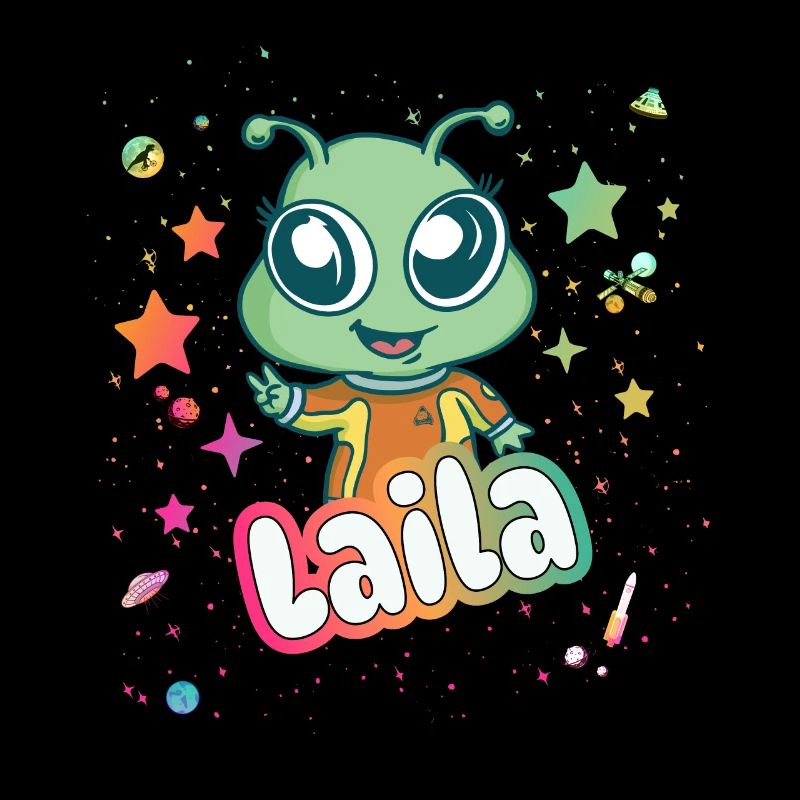 LAILA - Beau nom de fille avec un extraterrestre mignon