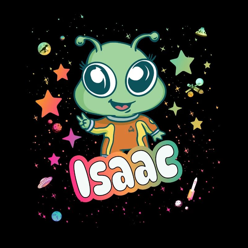 ISAAC - Beautiful boy name with cute alien