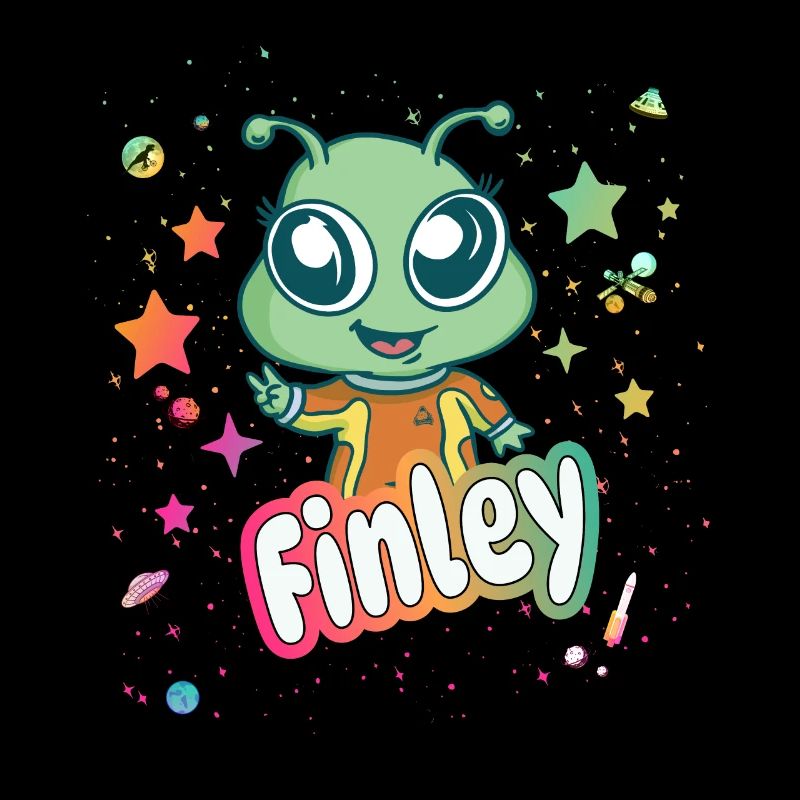 FINLEY - Beautiful boy name with cute alien