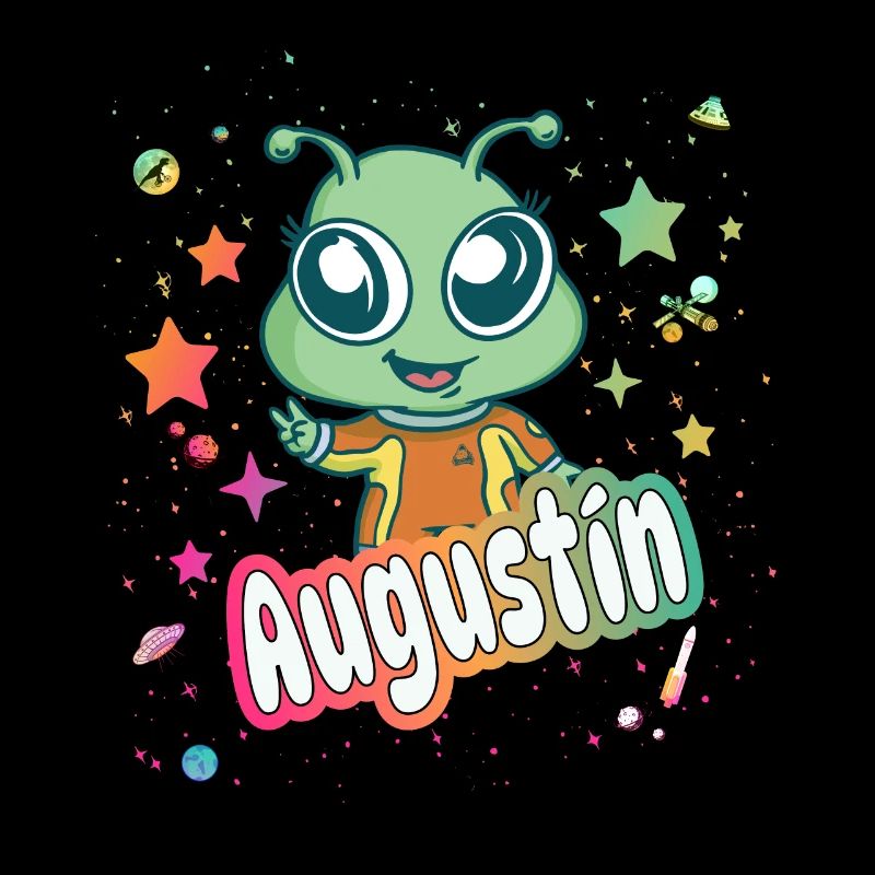 AUGUSTIN - Beau prénom de garçon avec un extraterrestre mignon