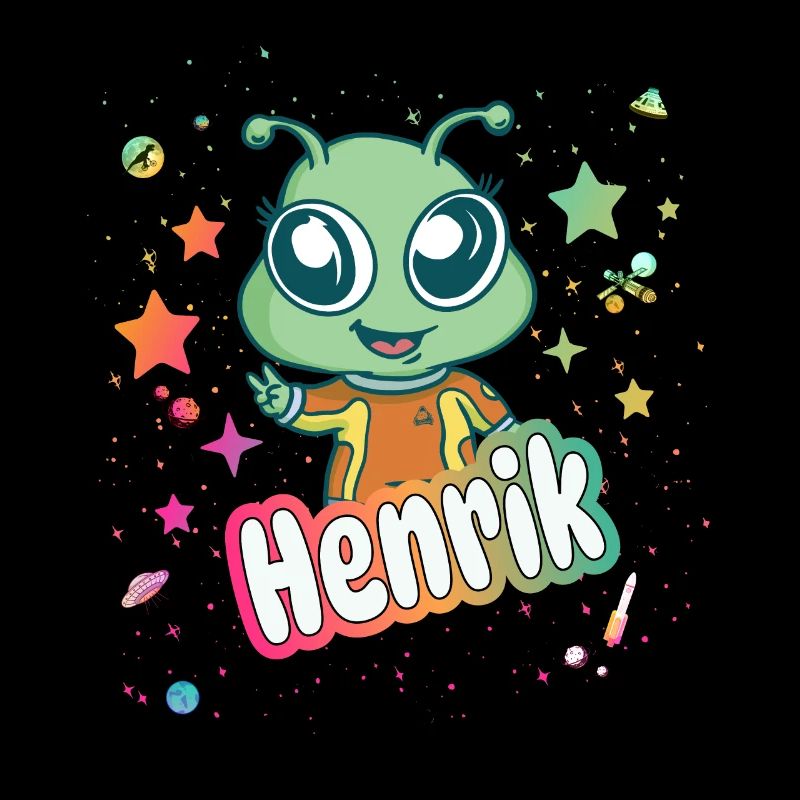 HENRIK - Schöner Junge Name mit süßem Alien