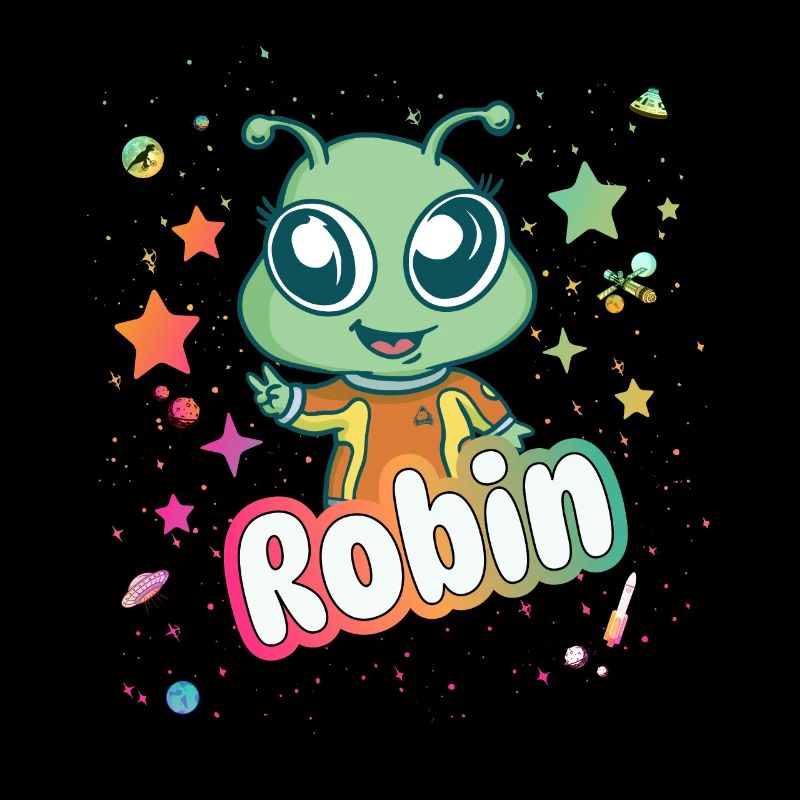 ROBIN - Beautiful boy name with cute alien