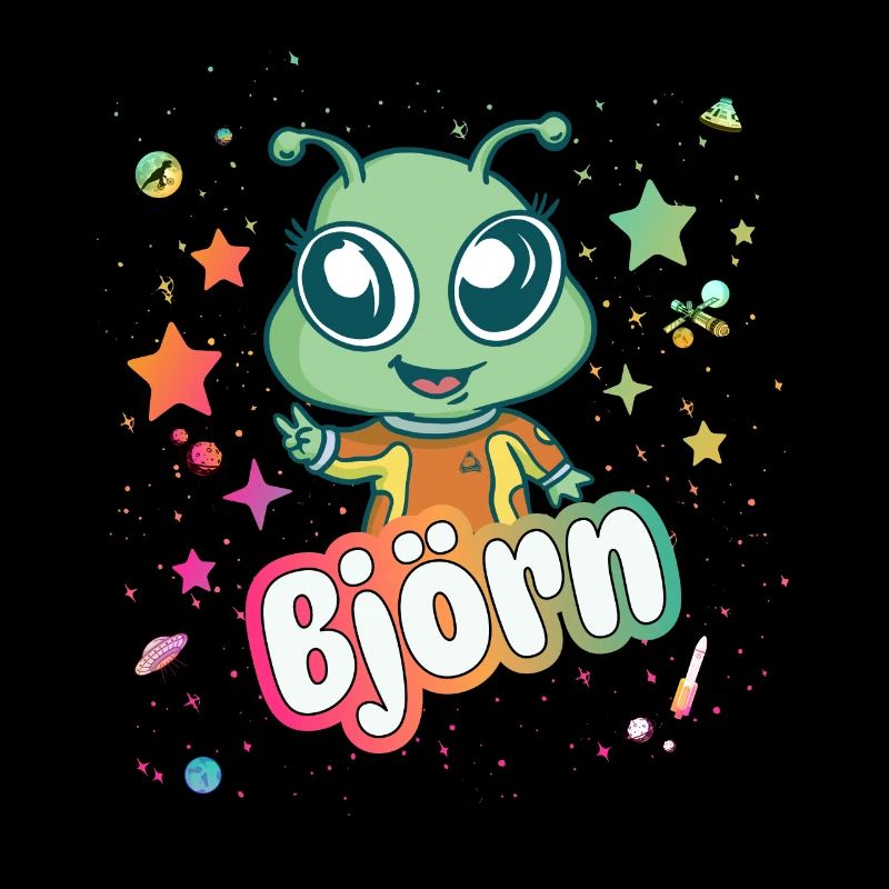 BJÖRN - Schöner Junge Name mit süßem Alien